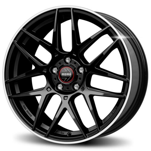Momo Competizione Glossy Black Polished Lip 8x18 5x114.3 ET40 CB72,3 60° 700 kg WCOW80840514E