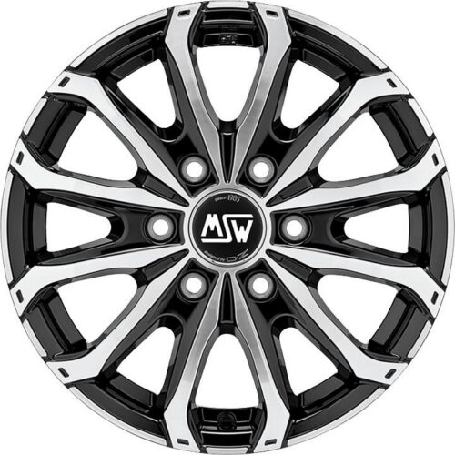 MSW 48 Van 6 Holes Gloss Black Full Polished 6,5x16 6x120 ET50 CB74,5 60° 1350 kg W19341003T56